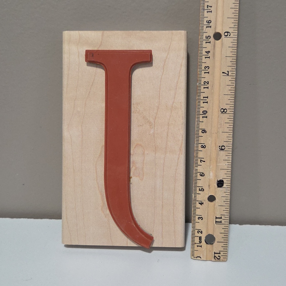 J Monogram Capital letter Rubber stamp